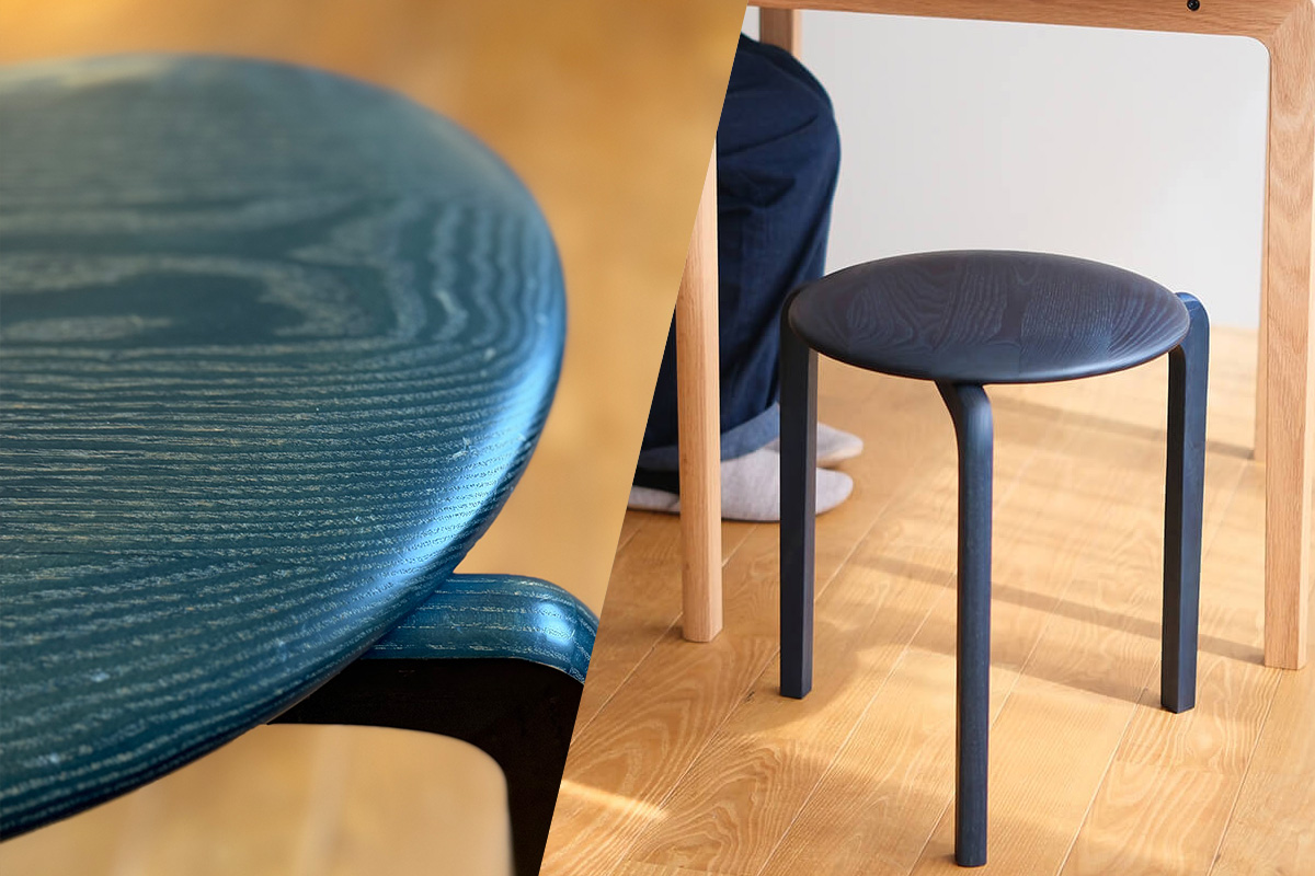 LISCIO Stool 4本脚スツール染め(万博出展用)