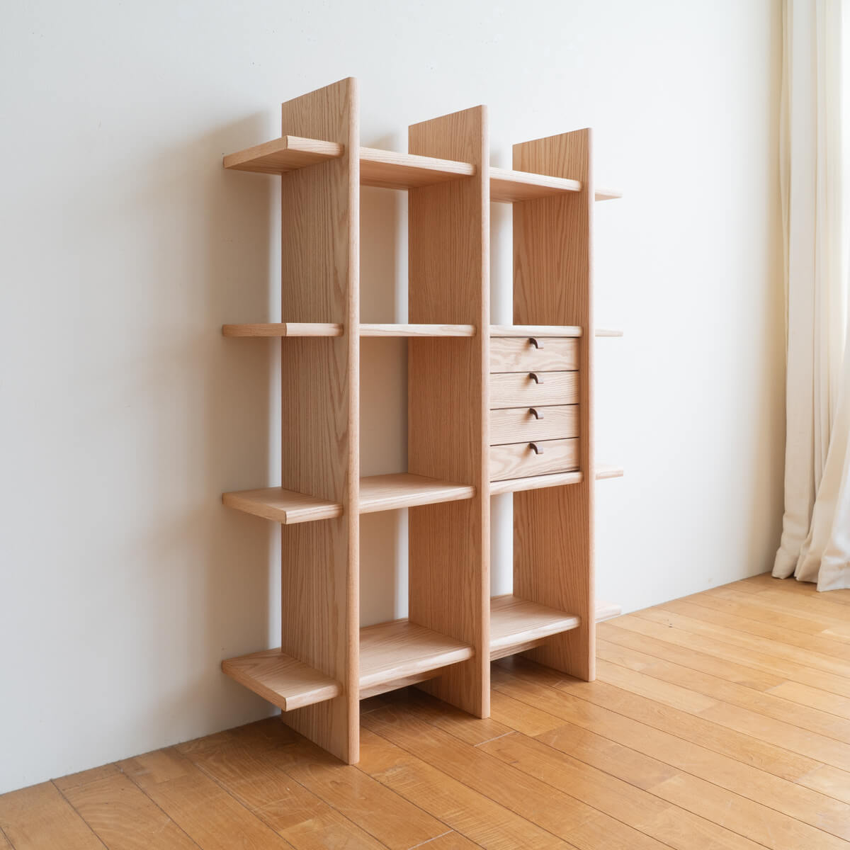 【アウトレットLISCIO Shelf 133+Chestセット（試作品）/オーク材