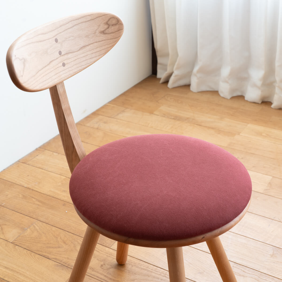 【アウトレット】ES Side Chair チェリー / 生地：ヴィンテージキャンバス（ワイン）