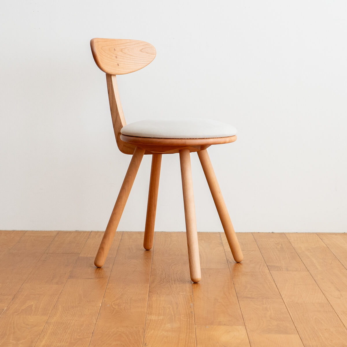 【アウトレット】ES Side Chair チェリー / 生地：ヴィンテージキャンバス（グレー）