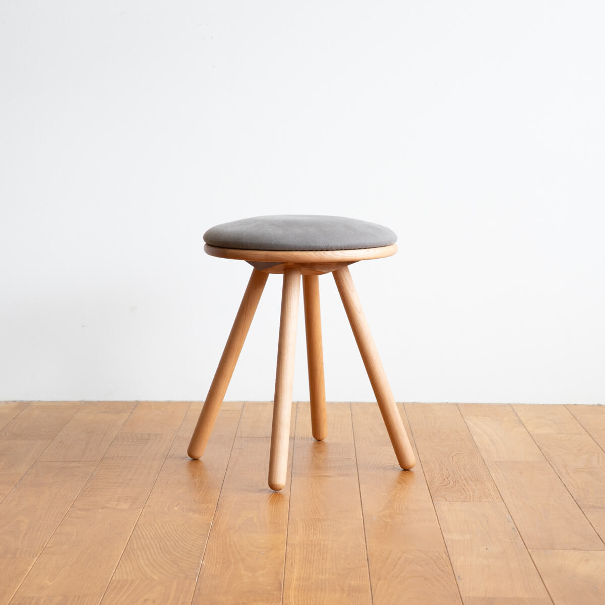 【アウトレット】ES Circle stool チェリー / 生地：ヴィンテージキャンバス（ブラウン）