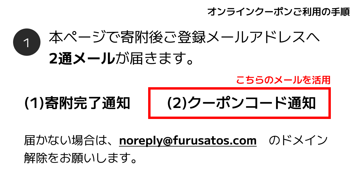 オンラインクーポン使用手順1